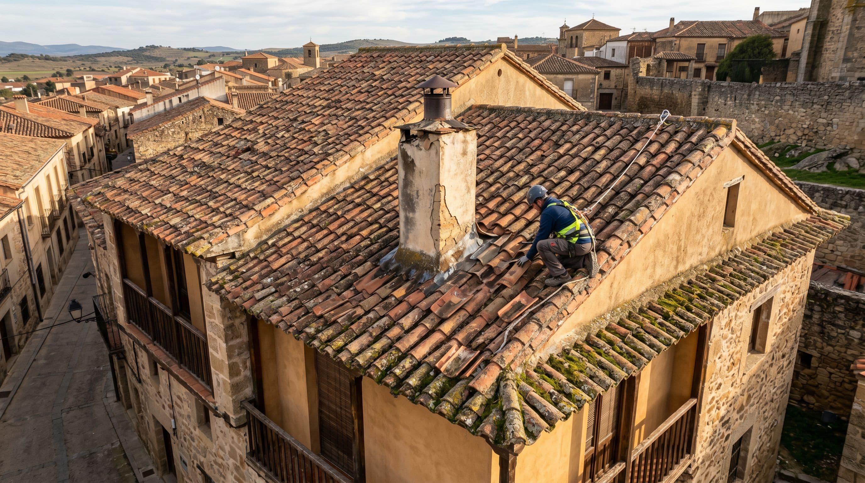empresa especializada impermeabilizando un tejado