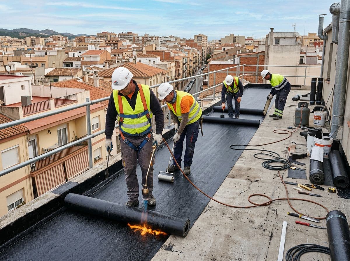 tela asfáltica en cubierta