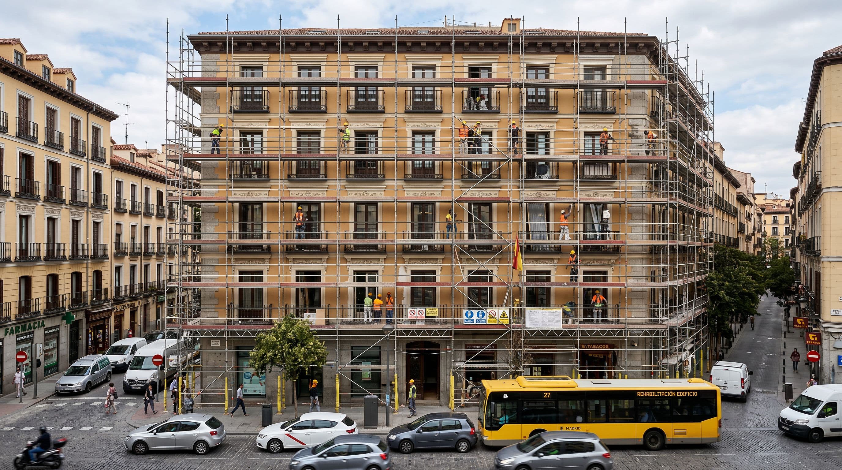rehabilitación integral de fachada de un edificio residencial