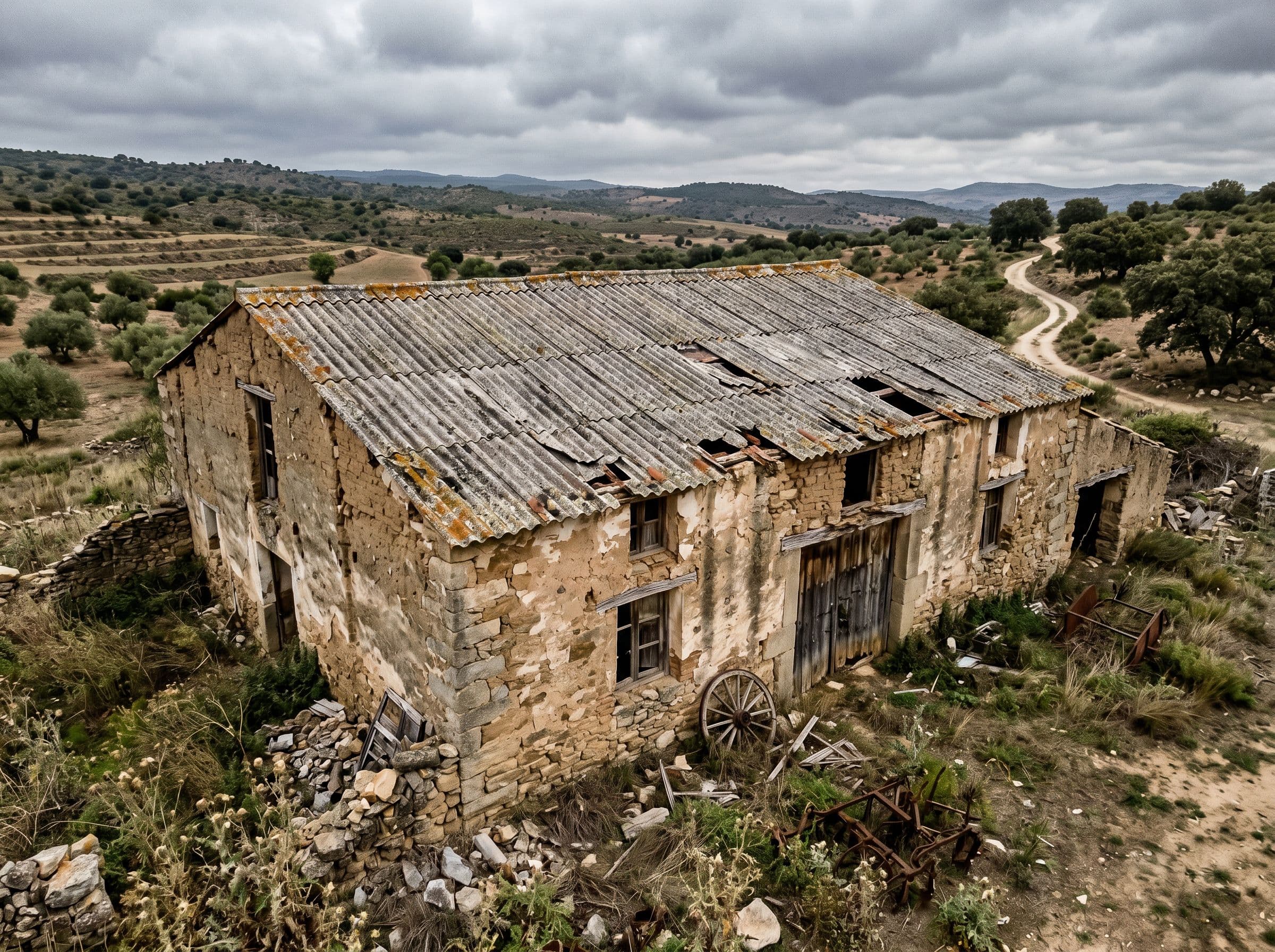 Tejado de Uralita deteriorado