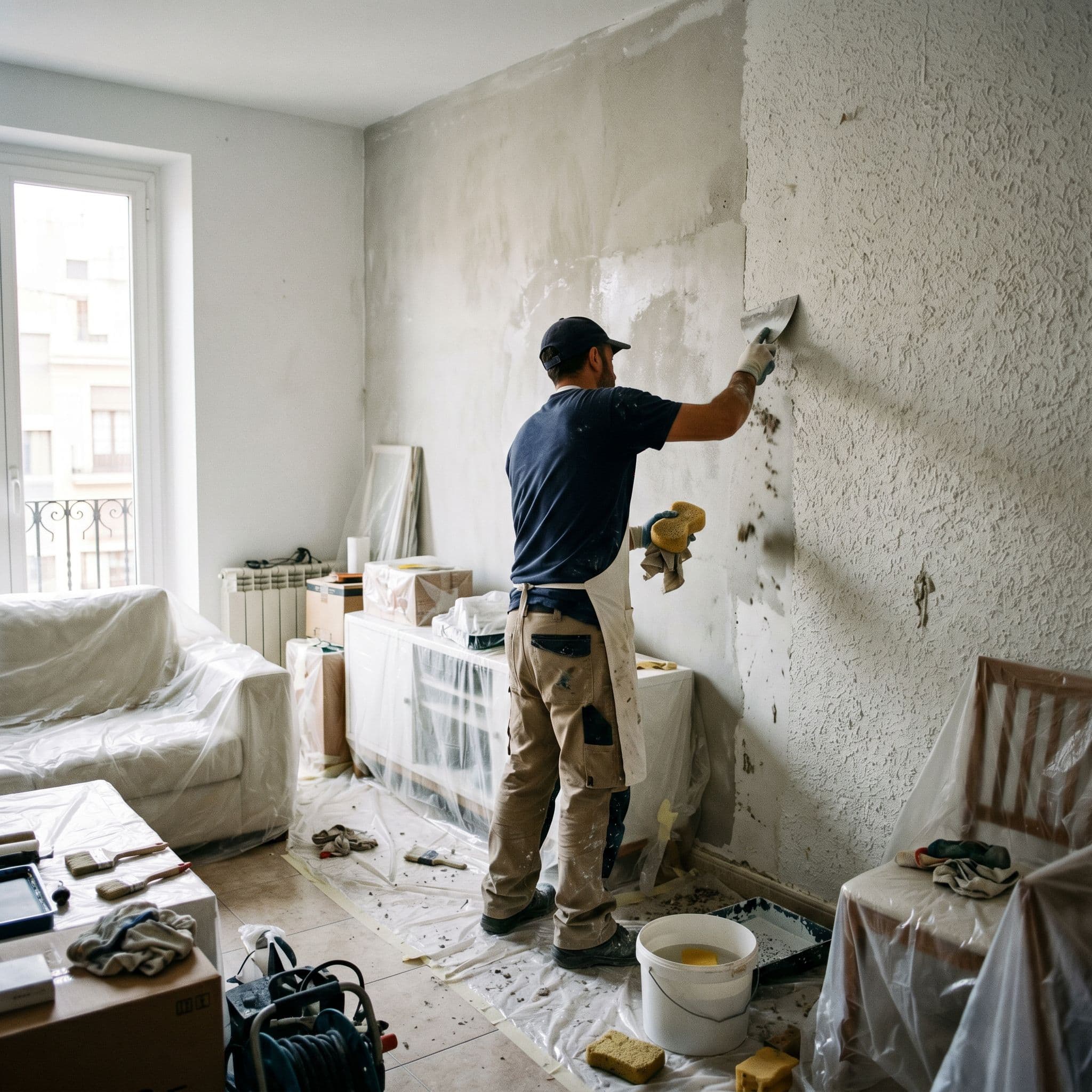 Vivienda habitada española gotelé medio estándar