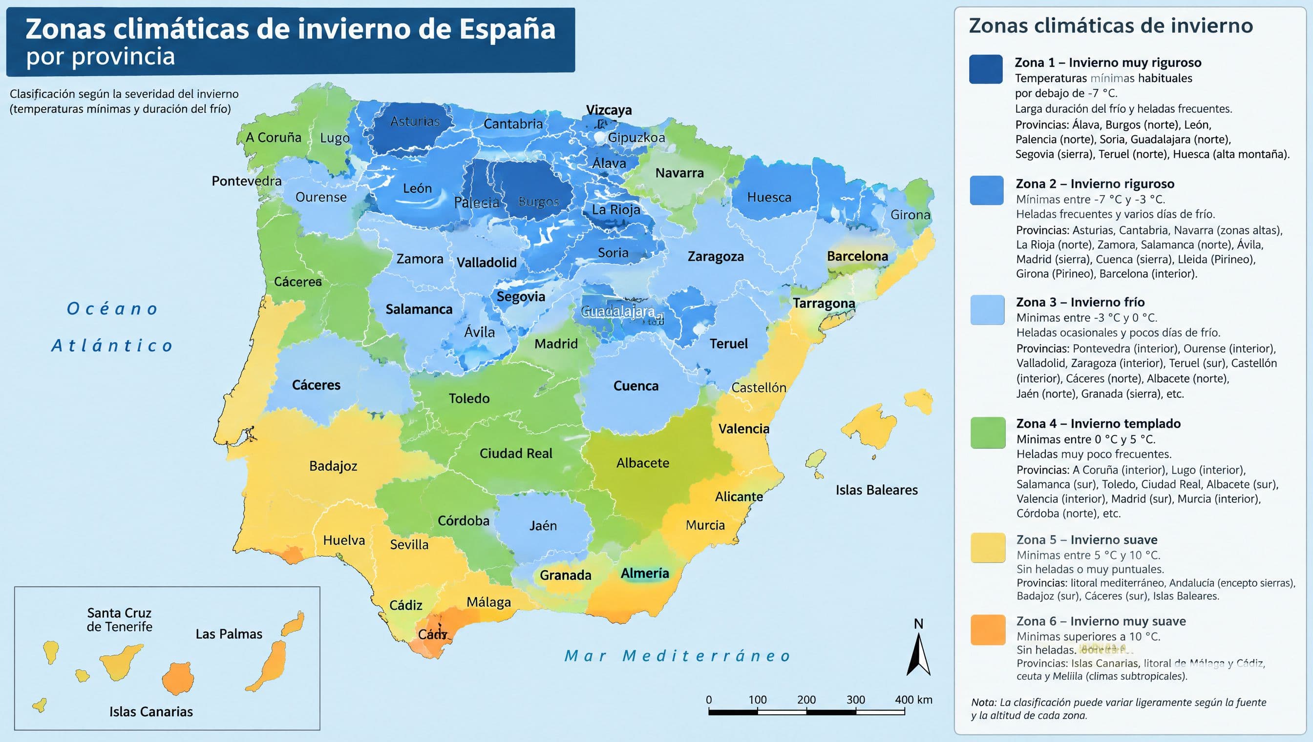mapa de zonas climáticas de españa