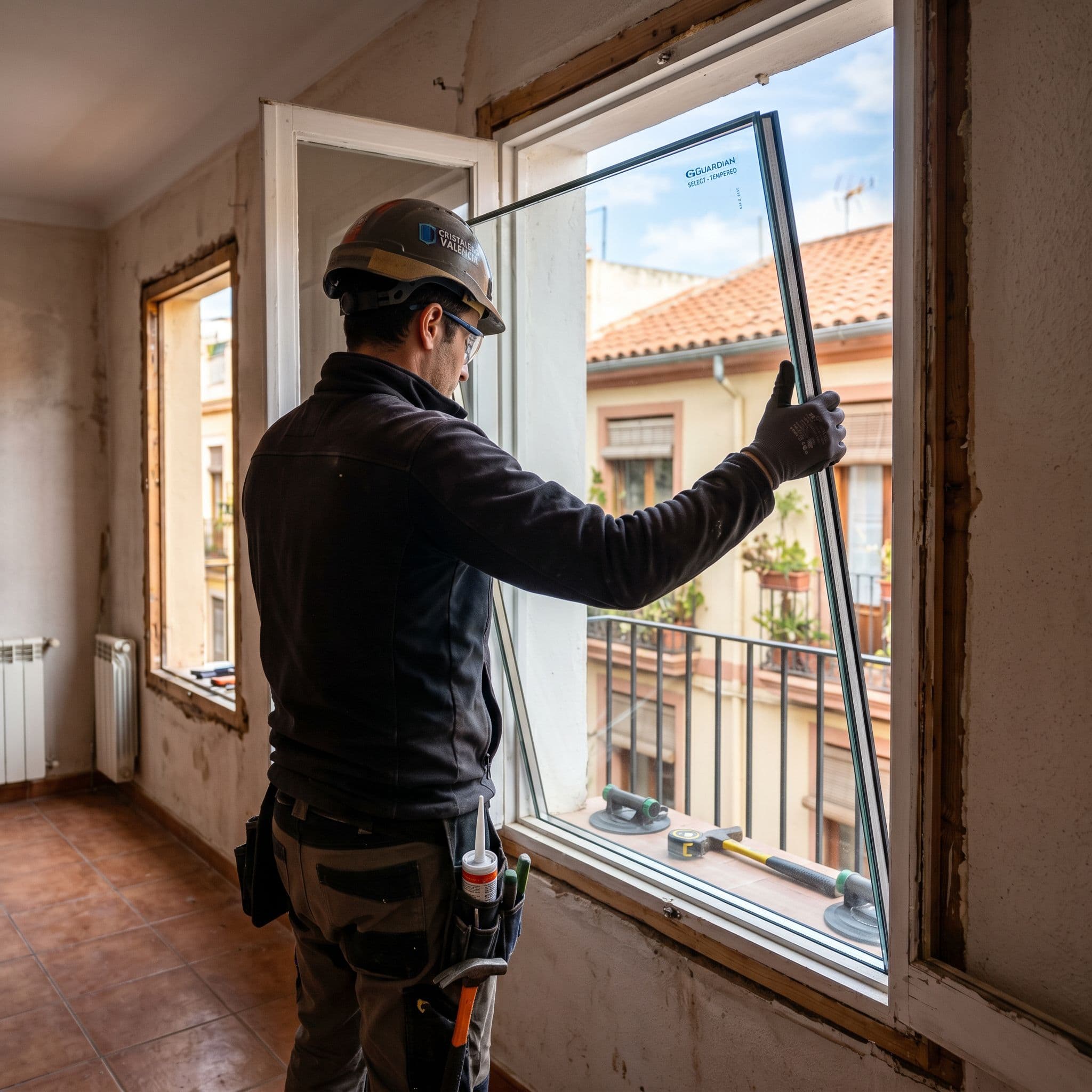 Instalación profesional de ventana de doble acristalamiento bajo emisivo en vivienda española